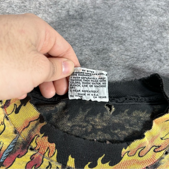 Vintage Liquid Blue Shirt Mens XL Black 90s Overload Rare Wolverine‎ X-Men AOP - Picture 6 of 12